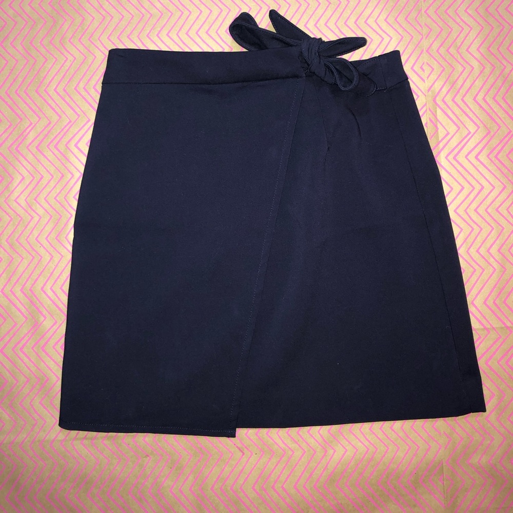 H&M Navy Blue Tie-Front Skirt